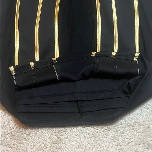 Sexy Black Dress with Sheer & Gold Accents sz 2X with stretch - Picture 11 of 15